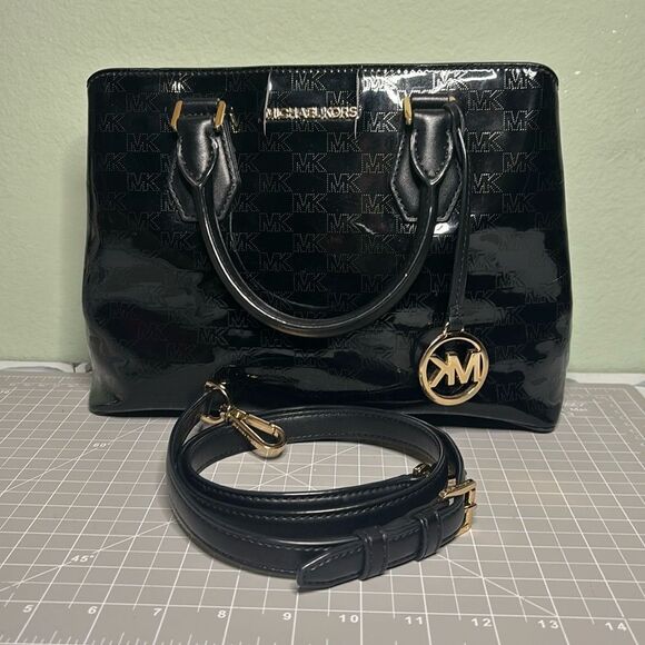 Michael Kors Camille Medium Satchel Patent *DAMAGED* - Picture 3 of 16